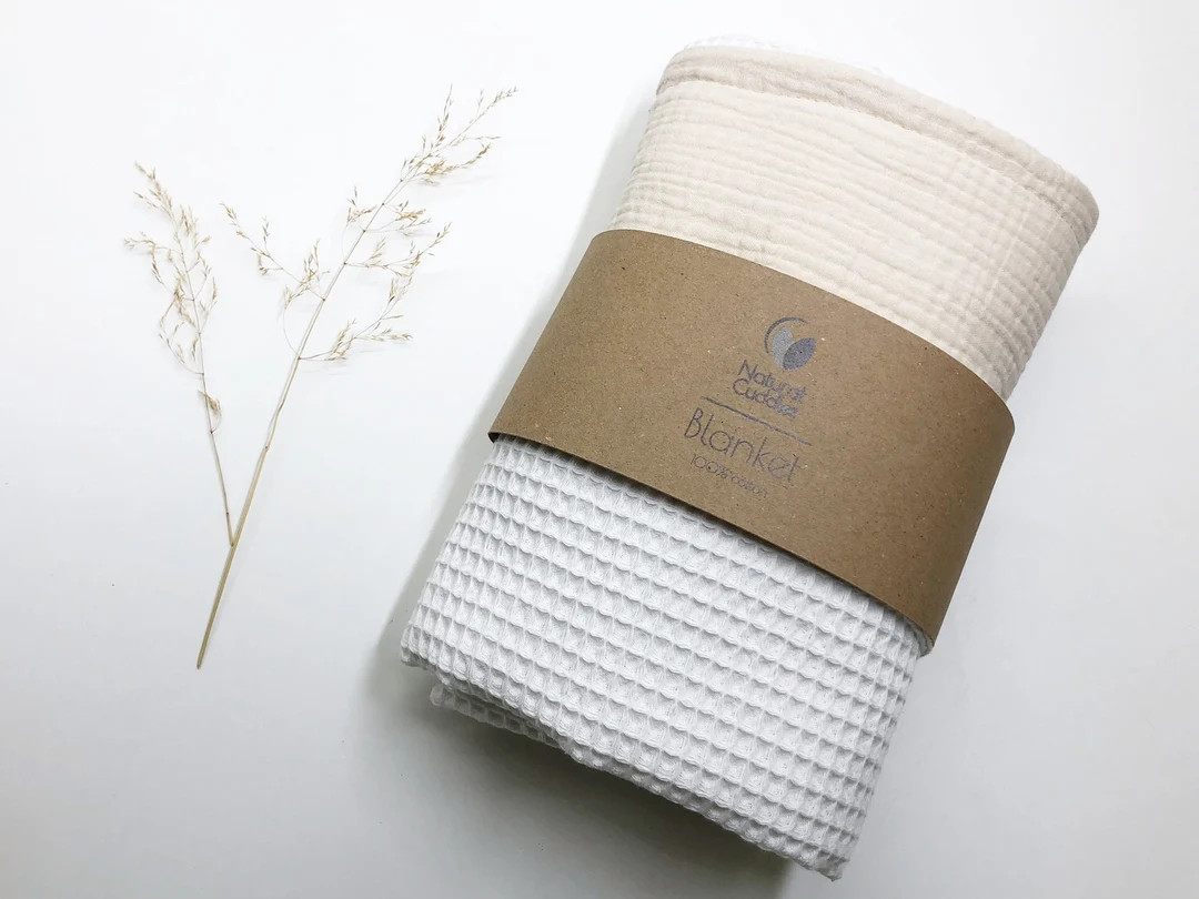 Organic baby blanket Waffle blanket Muslin blanket Baby shower gift Super soft for newborn Organi... | Etsy (US)