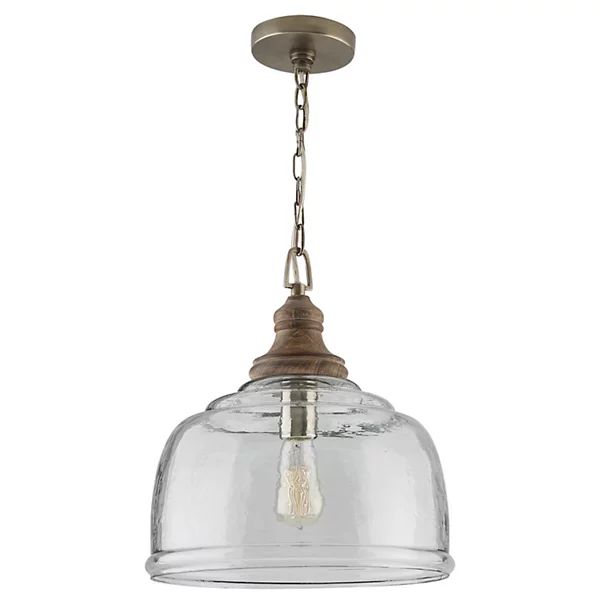 Wood and Glass Bell Pendant | Lumens