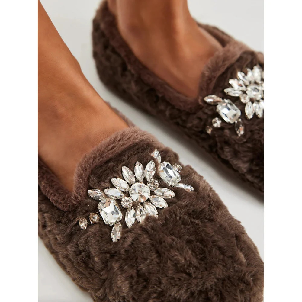 Free People Women's Slumber Party Loafer Slippers, Mocha | Shop Simon