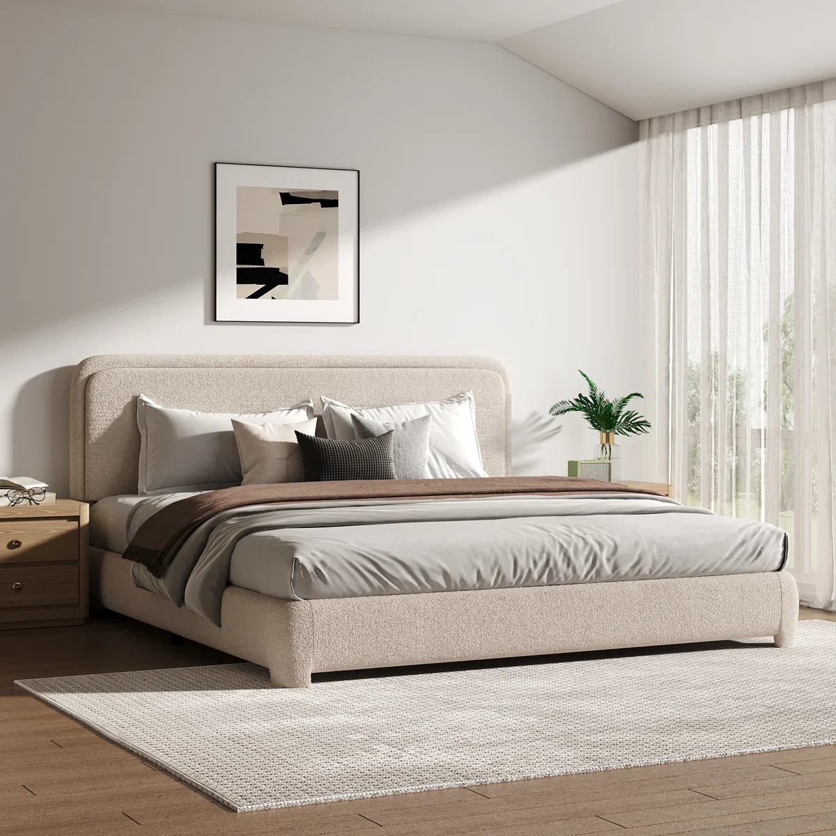 Bensu Boucle Upholstered Platform Bed | Wayfair North America