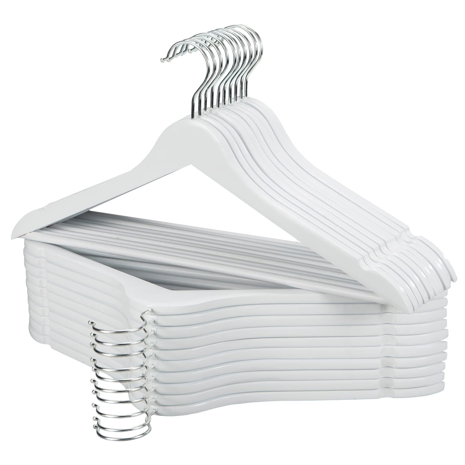 Edergoo Kleiderbügel Holz 20 Stück, Glatte Oberfläche Weiße mit 360 Grad Drehbar und SchulTer... | Amazon (DE)