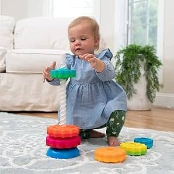 Fat Brain Toys SpinAgain, Baby Stacking & Spinning Toys for Toddlers Ages 1+ | Amazon (US)