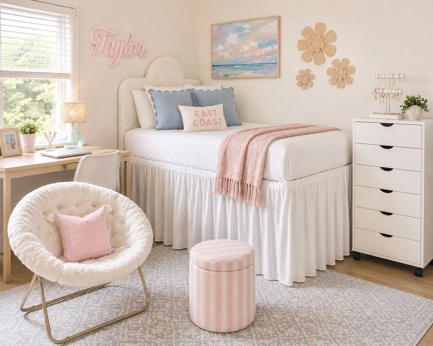 Preppy College Girl Dorm Room Ideas - Pink, Blue & Gold Decorations

Back to college, college prep, college essentials, dorm decor, girl dorm, items for college, back to school shopping, college prep, coastal decor, teenage girl bedroom, preppy decor, pink and blue decor, pink dorm finds, Pottery Barn Teen, Target finds, dorm storage, dorm organization, twin xl bed, dorm seating, college ideas, coastal decor
