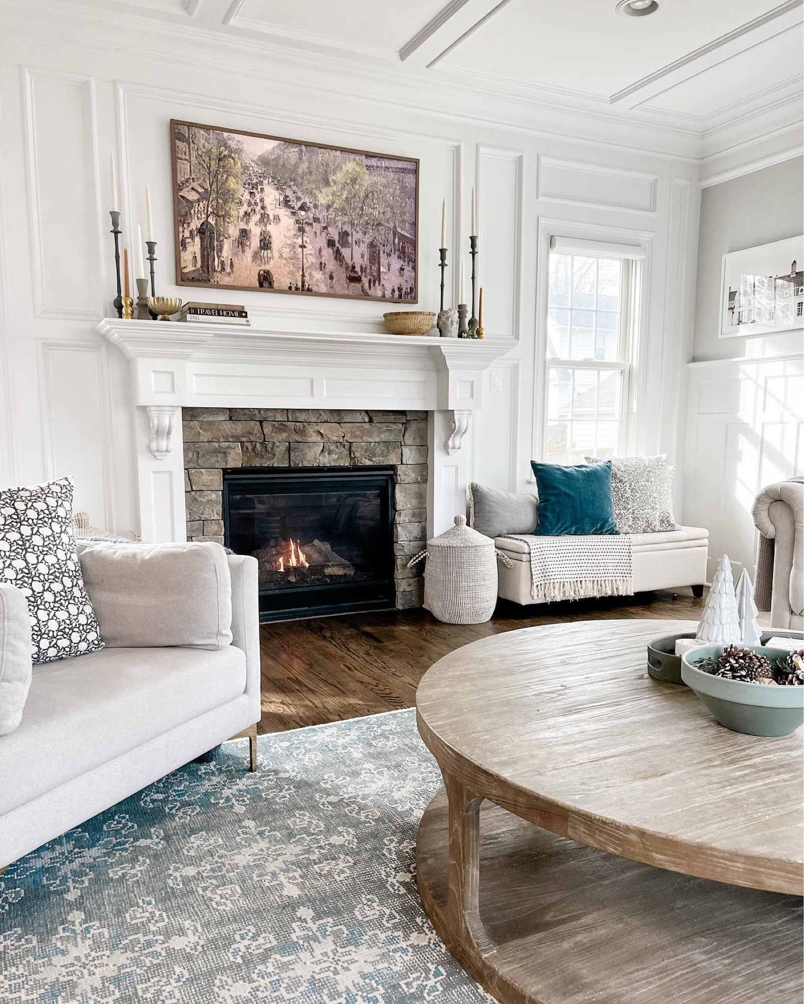 Clean living room, living room refresh, Serena & lily rug, Target, studio McGee, throw pillows, Samsung frame tv, candlesticks 

#LTKhome #LTKSeasonal