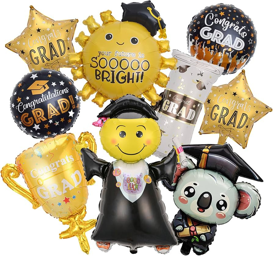 9PCS Graduation Foil Balloons Set - Large Congrats Grad Balloons with Graduate, Koala, Sun & Trop... | Amazon (CA)