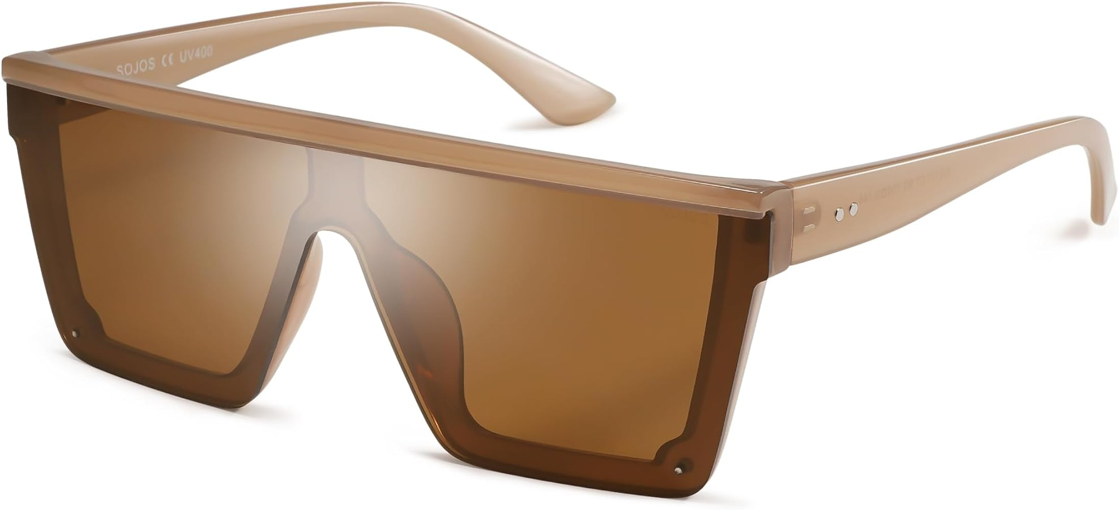 SOJOS Square Big Sunglasses Women Thick Frame Flat Top Mirrored Sunnies Shades Goggle Siamese Len... | Amazon (US)
