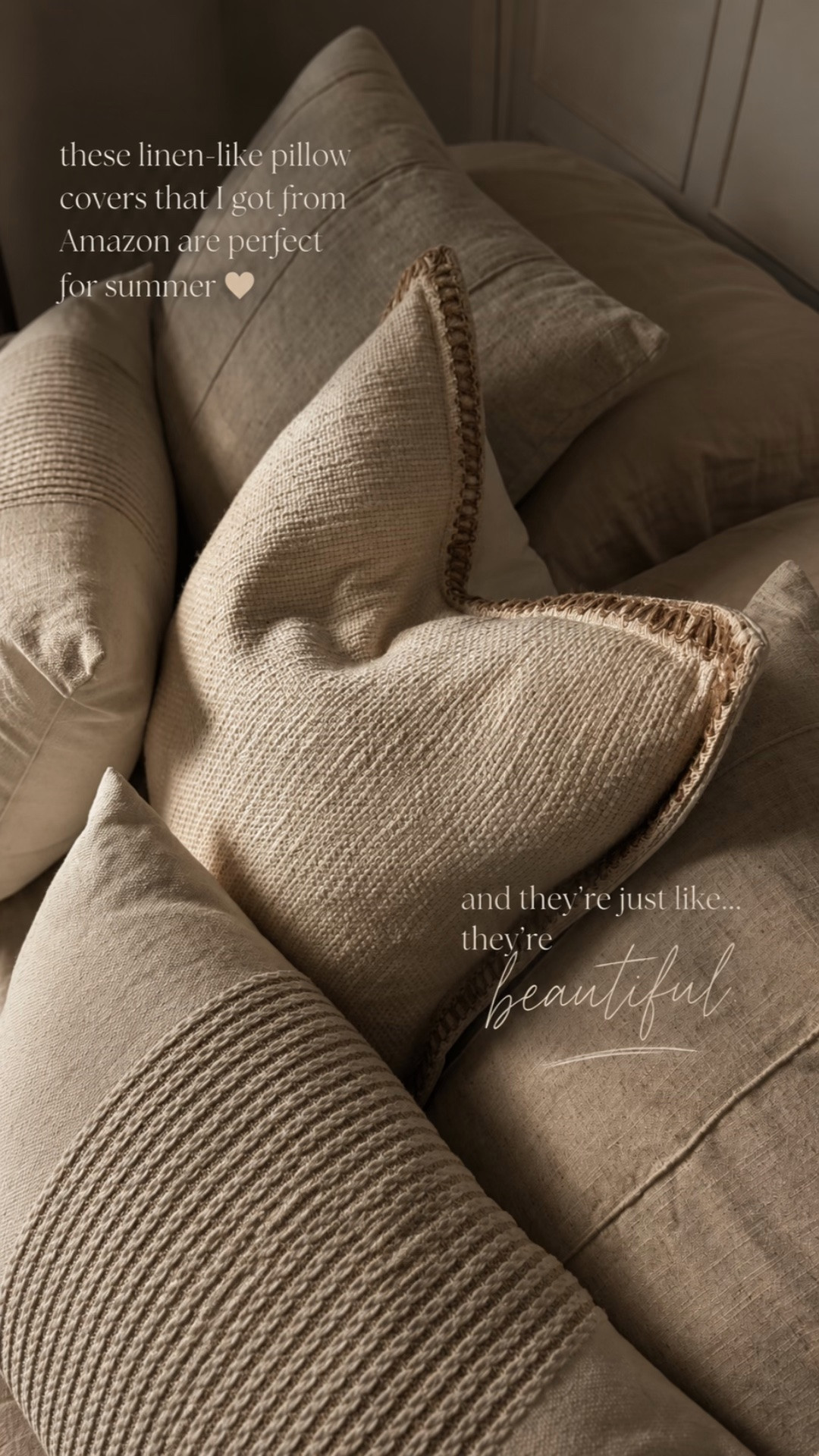 Amazon home find 🤍✨

These linen-look pillow covers are one of my favorite affordable home updates. They instantly make a space feel lighter, brighter, and so much more elevated for summer ☀️

The perfect neutral touch for a cozy, luxe-looking home ✨ linked on my storefront!

amazon home finds, neutral home decor, pillow covers, summer home decor, cozy home, living room decor, affordable home finds

#LTKSeasonal #LTKHome