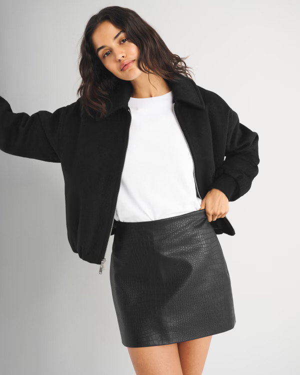 The A&F Scarlett Vegan Leather Mini Skort | Abercrombie & Fitch (US)