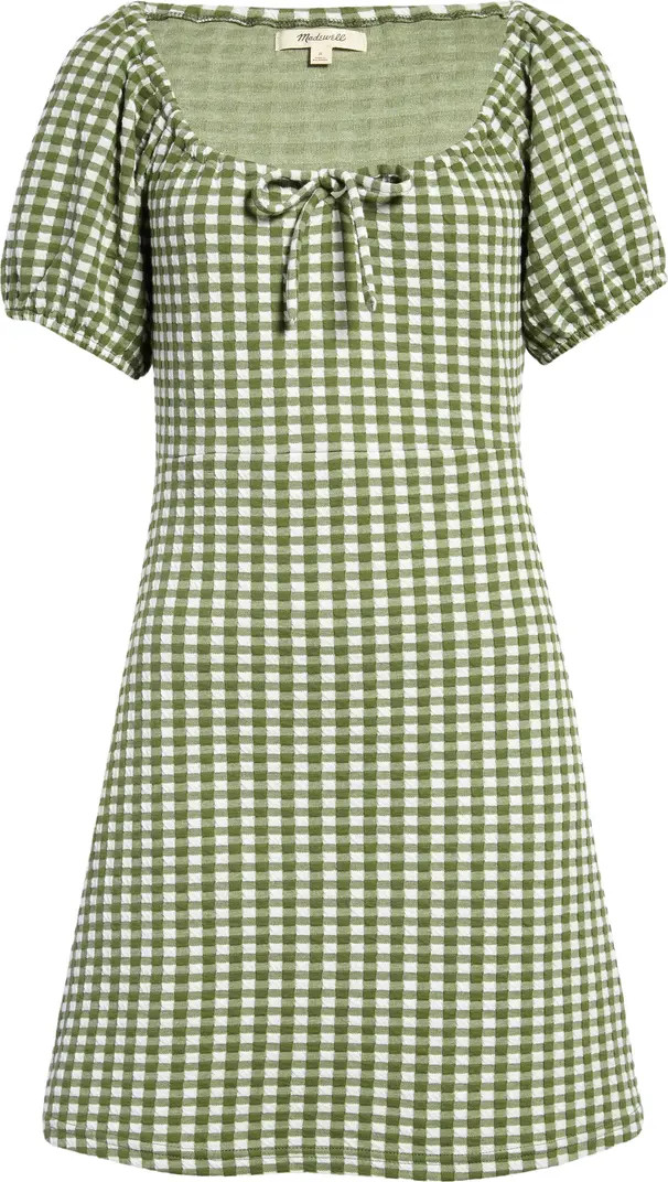 Madewell Gingham Check Jacquard Puff Sleeve Minidress | Nordstrom | Nordstrom