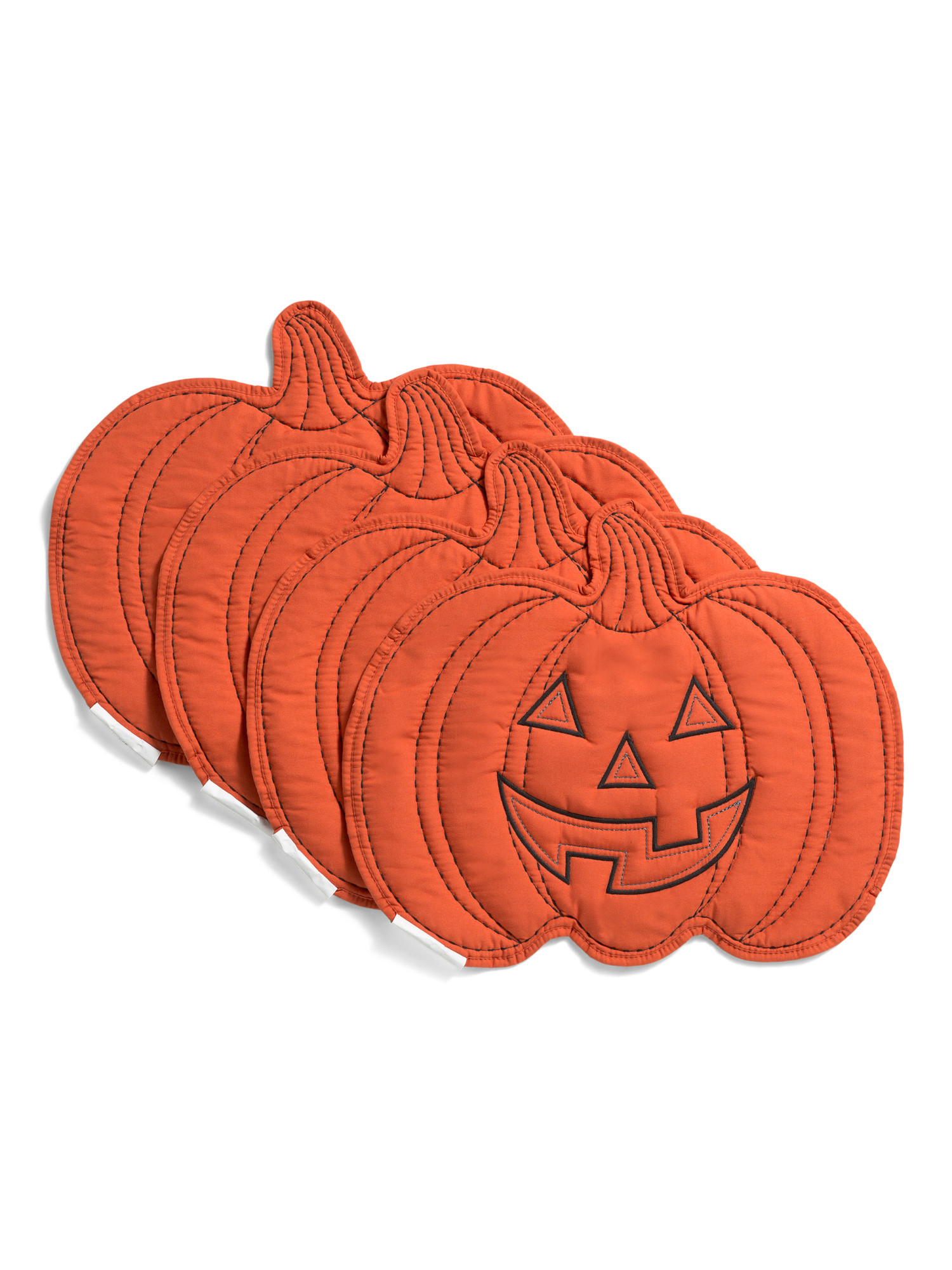 Set Of 4 Quilted Jack O Lantern Placemats | TJ Maxx