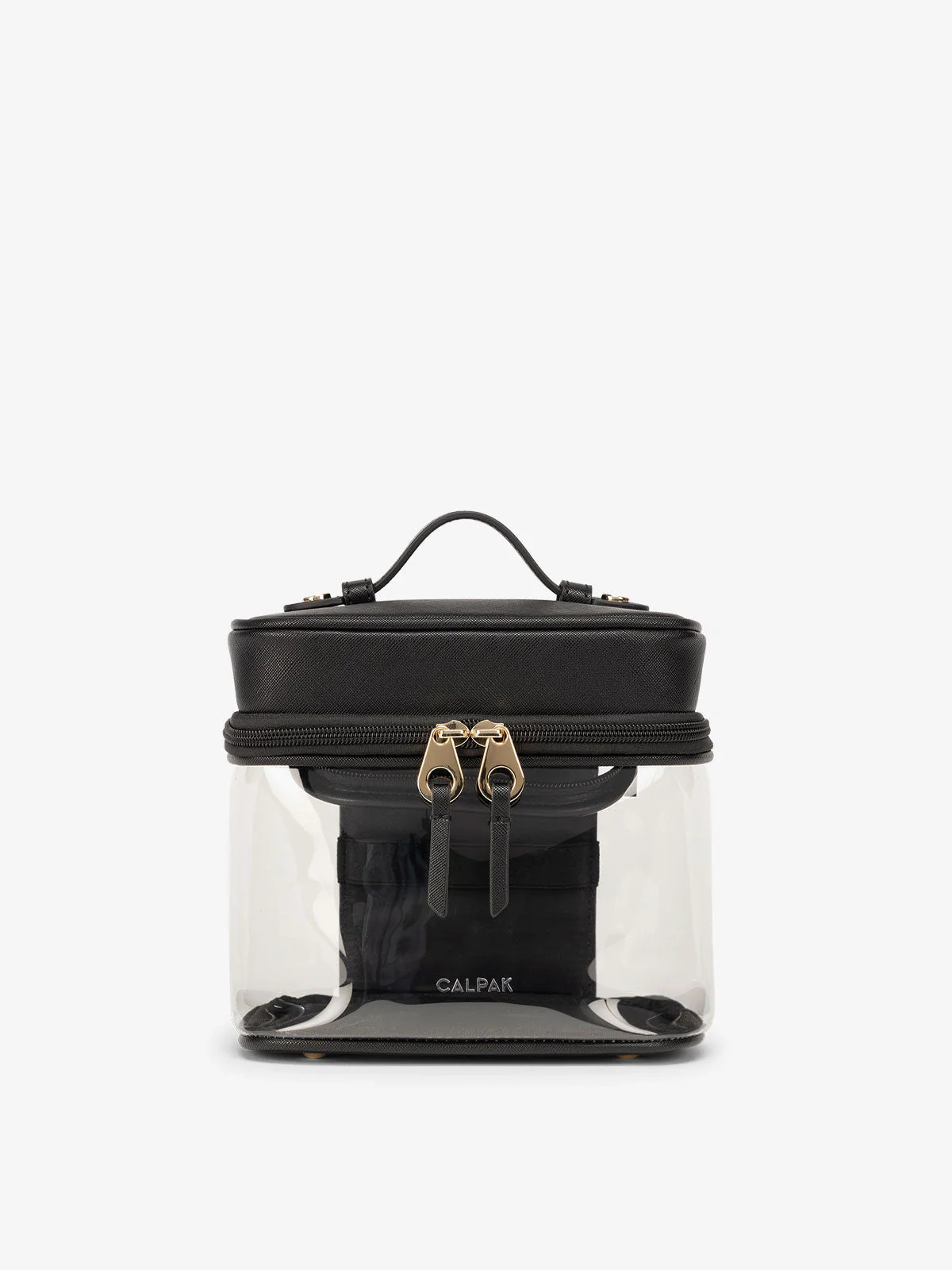 CALPAK Clear Train Cosmetic Case Black | CALPAK