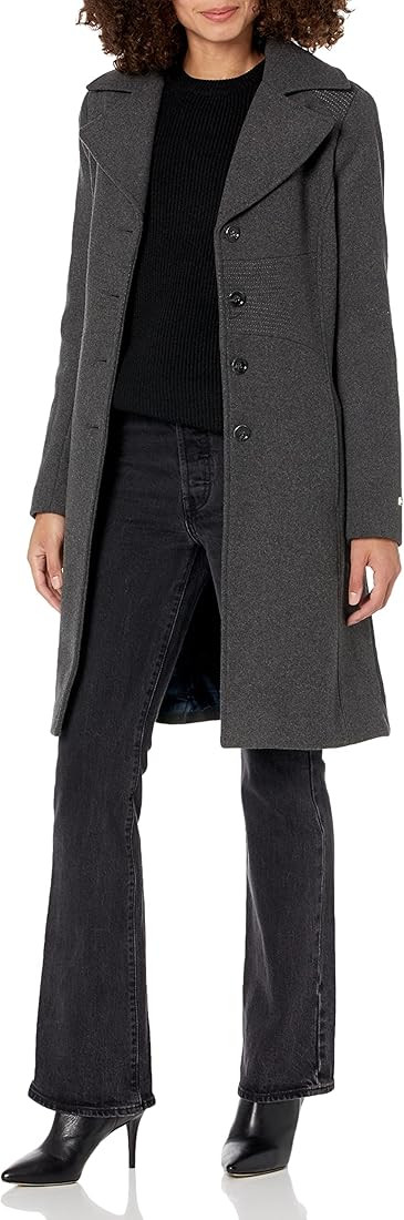 Tommy Hilfiger Women's Single-Breasted Wool-Blend Coat | Amazon (US)
