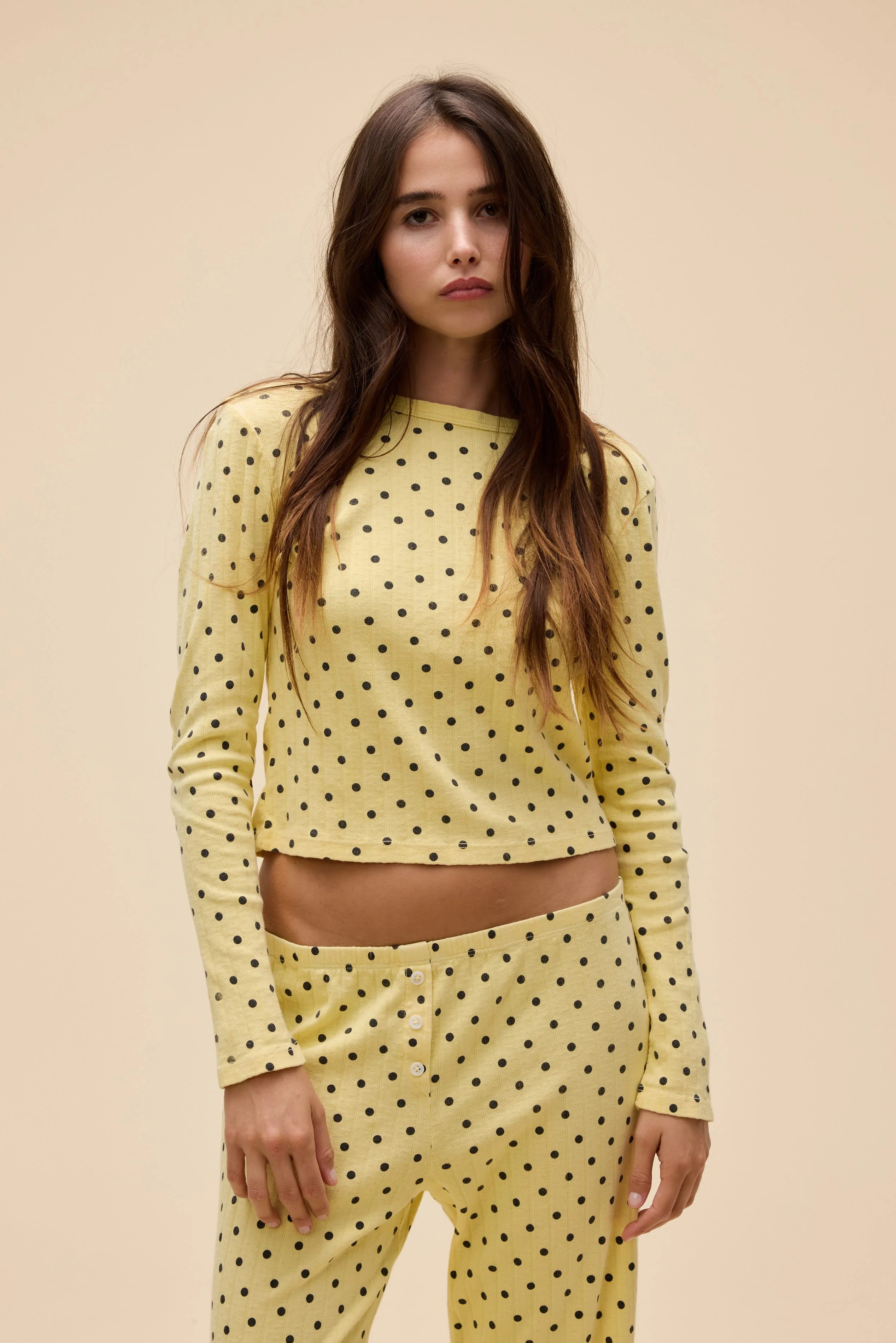 Polka Dot Pointelle Long Sleeve | Daydreamer
