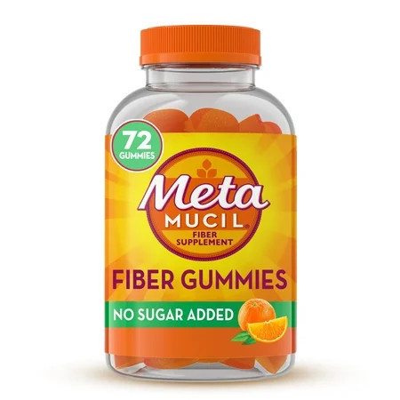 Metamucil Fiber Supplement, Sugar Free Fiber Gummies for Daily Digestive Health, Orange, 72 Count | Walmart (US)