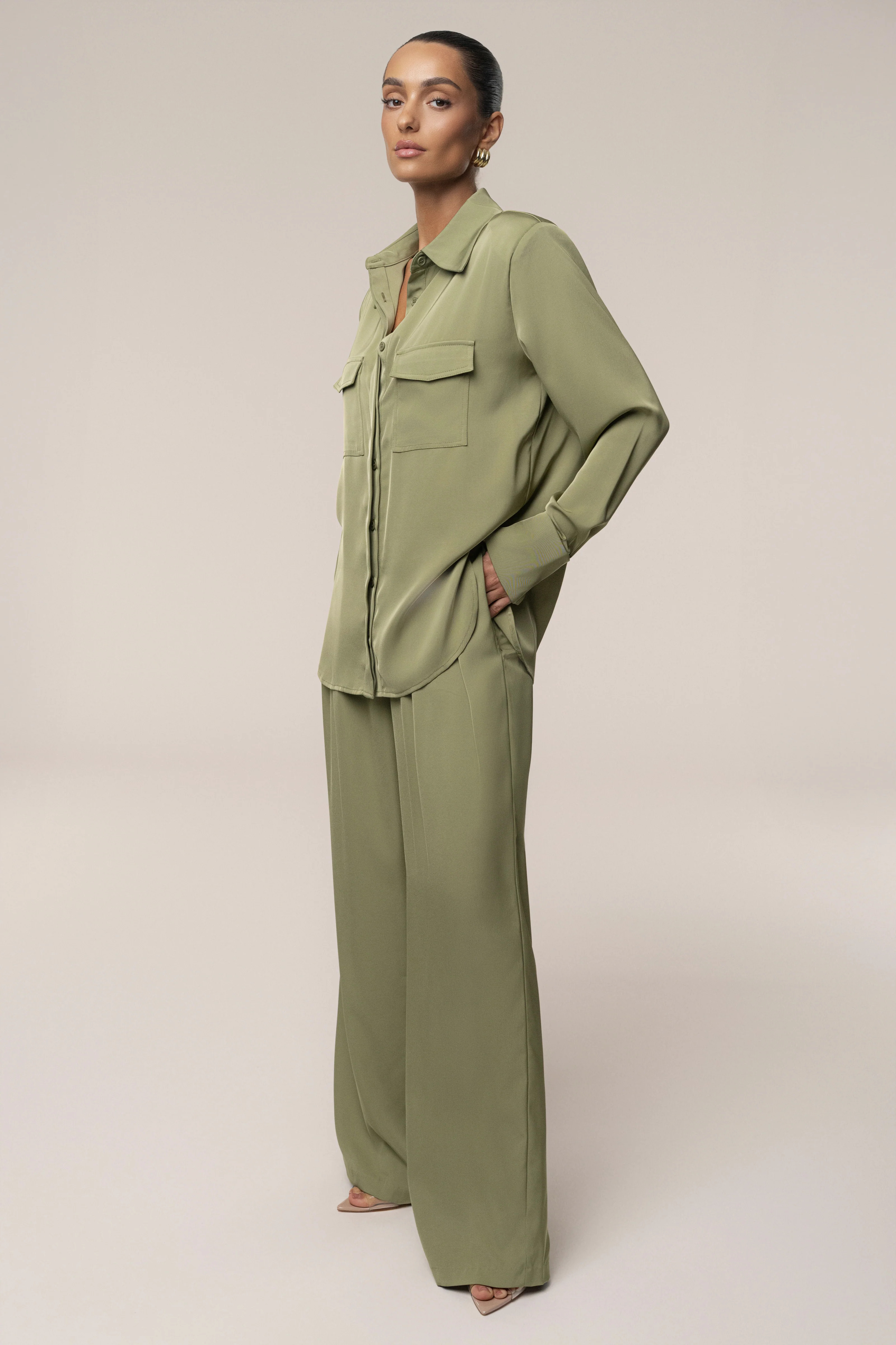 Olive Candice Trousers | JLUXLABEL US