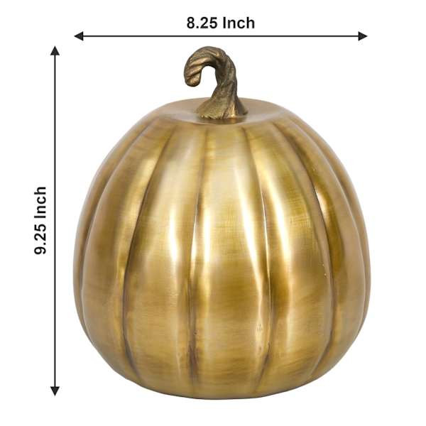 Gold Metal Pumpkin Decor, 9" | At Home
