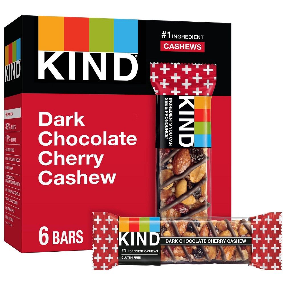 KIND Dark Chocolate Cherry Cashew Bars - 8.4oz/6ct | Target