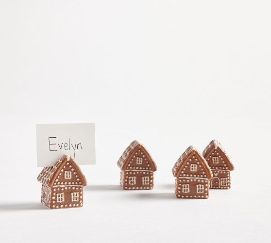 Gingerbread House Place Card Holders - Set of 4 | Pottery Barn (US)