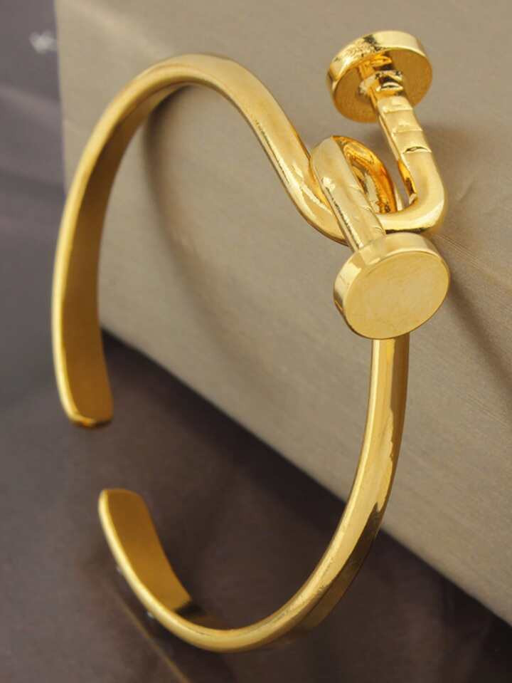 1pc Fashion Vintage Copper Twist Nail Design Bangle For Women For Daily Decoration | SHEIN