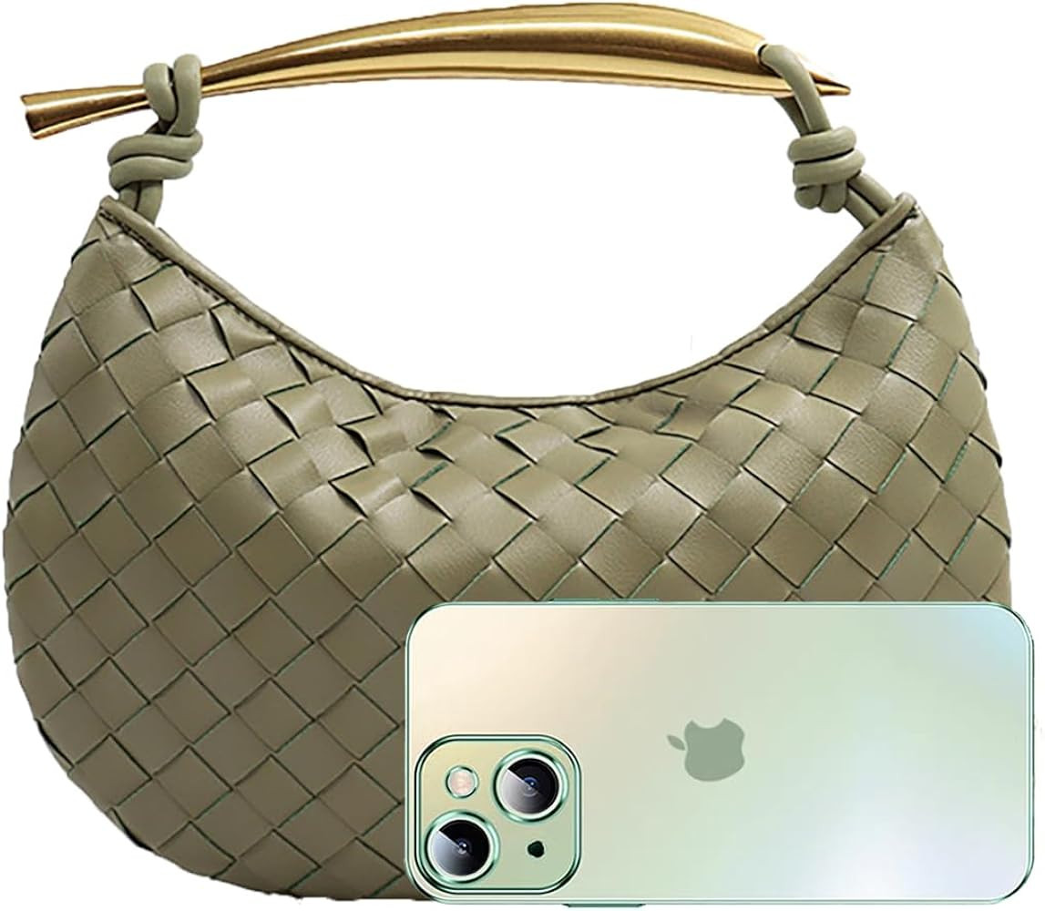 Bisadon Woven Leather Handbags Fashion Dumpling Bag Evening Bag for Women Hobo Bag Knotted Clutch... | Amazon (US)