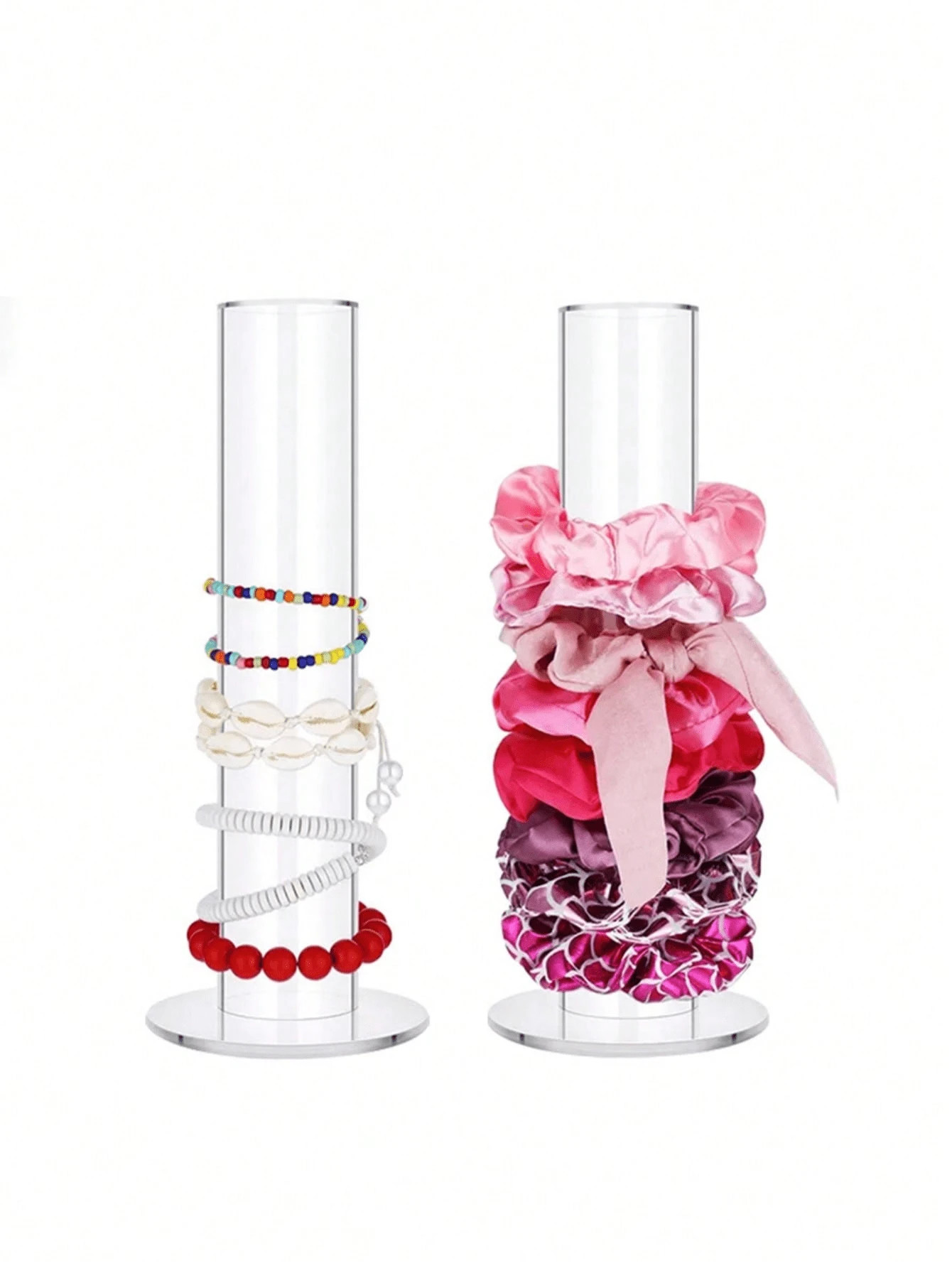 1pc Clear Acrylic Pipe Hair Tie Display Stand, Multi-Functional Organizer For Watch, Beaded Brace... | SHEIN