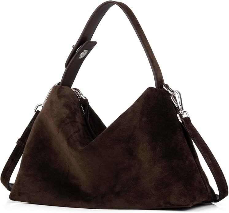 Premium Suede Leather Crossbody Bags for Women, Slouchy Suede Shoulder Bag with Adjustable Strap ... | Amazon (US)