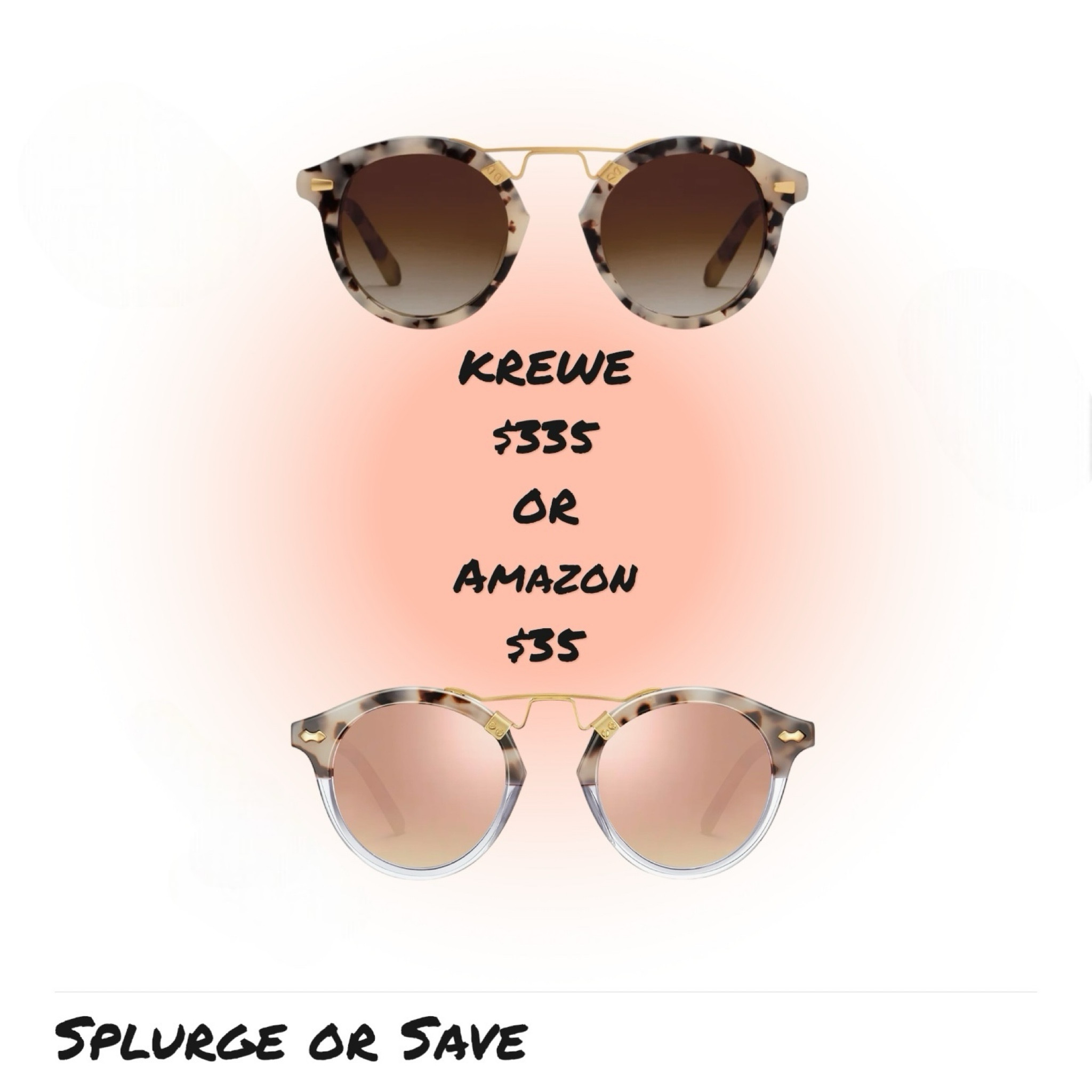 I pined after the KREWE sunnies, but couldn’t justify the price tag with my current lifestyle (frequenting dusty softball fields, and a dog that chewed up my last pair).  Enter Amazon look-a-likes 😎🙌🏻 Would you Splurge or Save??

#LTKSeasonal #LTKfindsunder50 #LTKstyletip