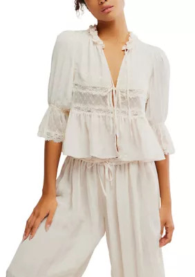 Free People Women's Forever Young Bed Jacket, White, Medium | Belk
