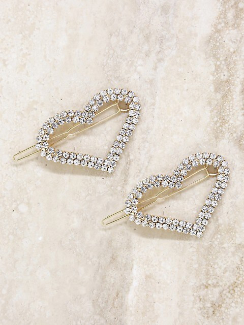 Aphrodite Heart Crystal Two-Piece Barrette Set | Saks Fifth Avenue