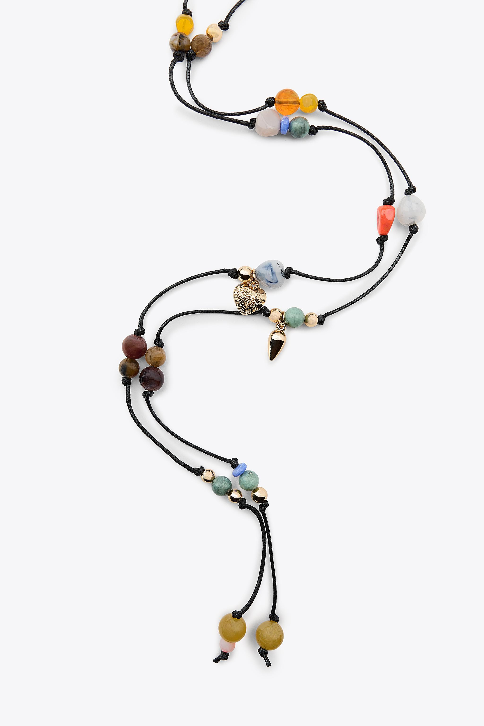 MULTI-POSITION BEADED CORD NECKLACE | Zara US