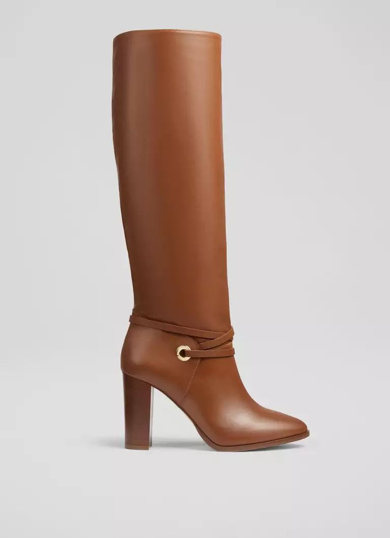 Shelby Tan Leather Knee-High Boots | L.K. Bennett (UK)