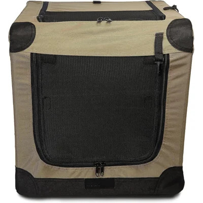2-Door Portable Soft-Sided Folding Soft Dog Travel Crate Kennel, Small, Tan | Wayfair Professional