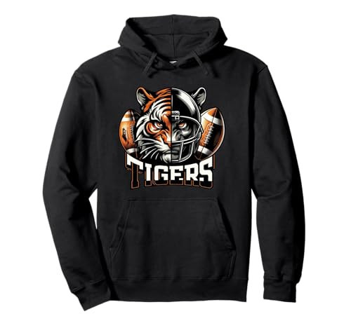 Tigers Football School Sports Fan Team Spirit Graphic Tee Pullover Hoodie | Amazon (US)