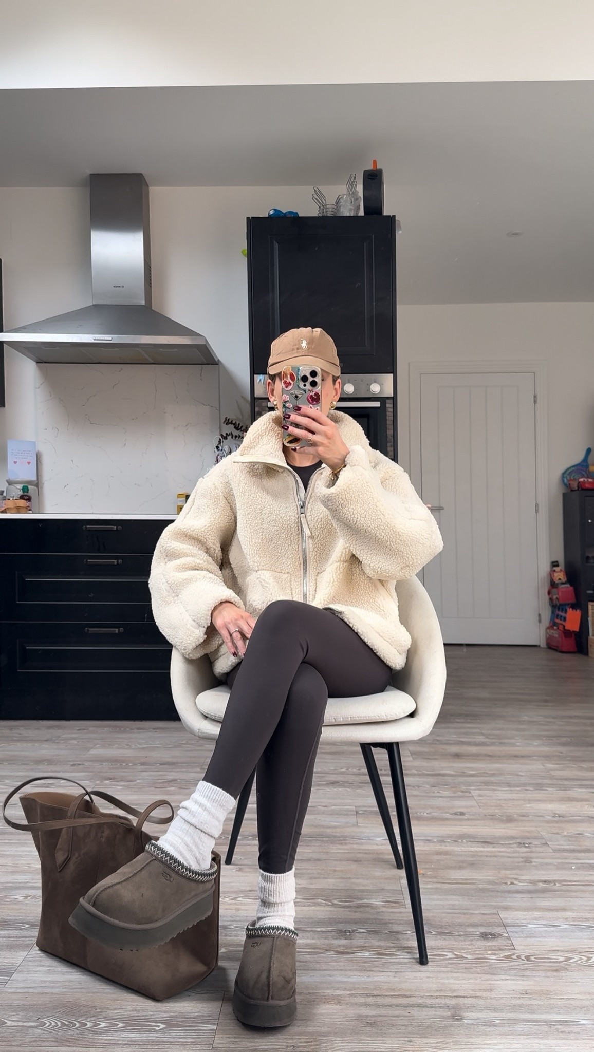 An everyday autumn outfit idea styling cream and brown tones. Love this teeth fleece with the brown leggings and Uggs 

#LTKautumn #LTKstyletip #LTKuk