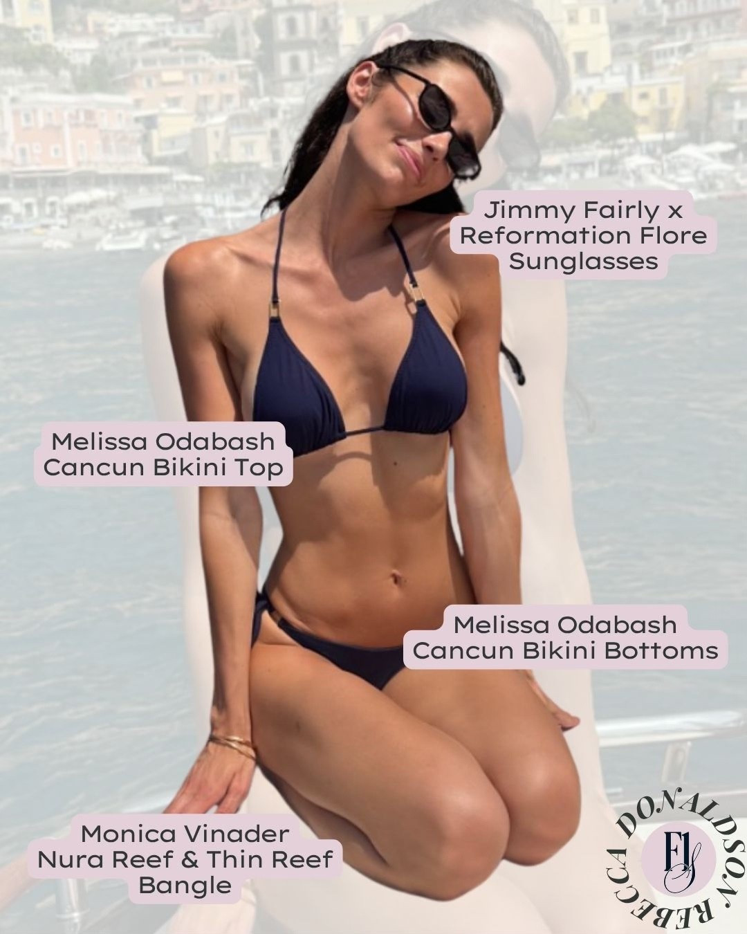 Serving sun-kissed glam and Mediterranean cool 🐚☀️ Rebecca Donaldson stuns in a classic navy Melissa Odabash bikini, gold bangles, and the It-girl sunnies of the season. Vacation mode: permanently on.

#RebeccaDonaldson #BikiniStyle #MelissaOdabash #LuxurySwimwear #VacationVibes #ModelStyle #SummerLook #ChicSwimwear #YachtStyle #MonicaVinader #BeachJewelry #ReformationSunglasses #SwimSeason #StyleInspo #SunKissed #F1Styled #WAGStyle #CoastalCool #HotGirlSummer #MediterraneanStyle #PoolsideGlam #JetSetStyle

#LTKActive #LTKSwim #LTKSummerEdit