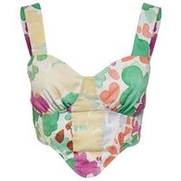 NEON & NYLON White Floral Corset Crop Top New Look | New Look (UK)