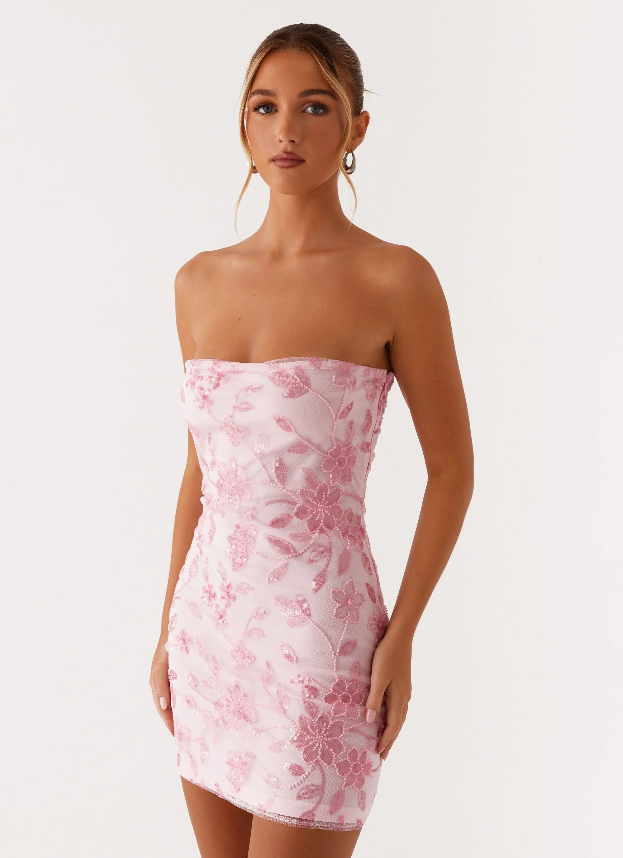 Moorey Beaded Mini Dress - Pink | Peppermayo (Global)