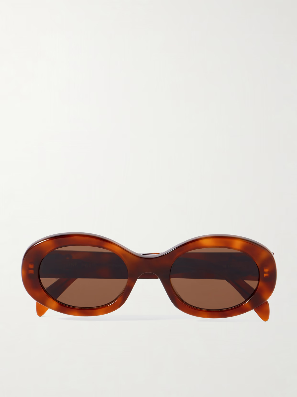 CELINE Eyewear - Triomphe Oval-frame Tortoiseshell Acetate Sunglasses - One size | NET-A-PORTER (US)