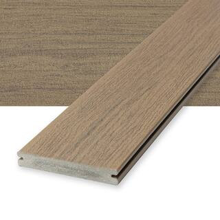 Vista 1 in. x 6 in. x 12 ft. Dunewood Brown Grooved Edge Class B Fire-Rated Composite Deck Board | The Home Depot