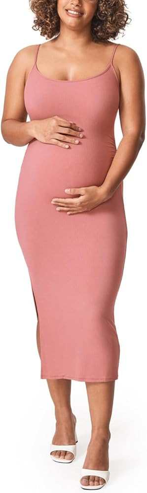 MOMANDA Women' s Maternity Dress Ribbed Spaghetti Strap Bodycon Dresses Square Neck Maternity Clo... | Amazon (US)