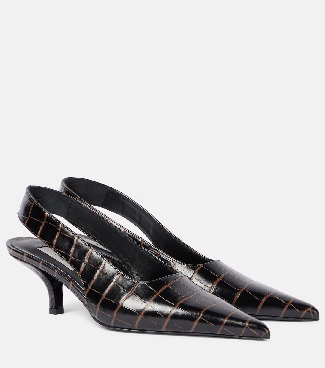 Croc-effect leather slingback pumps | Mytheresa (UK)