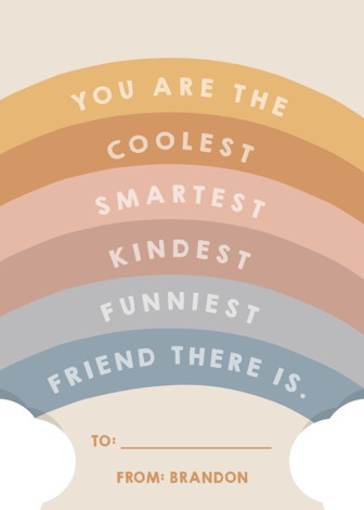 "Friendly Affirmation" - Customizable Classroom Valentine's Cards in Beige by Cassi Hernandez. | Minted