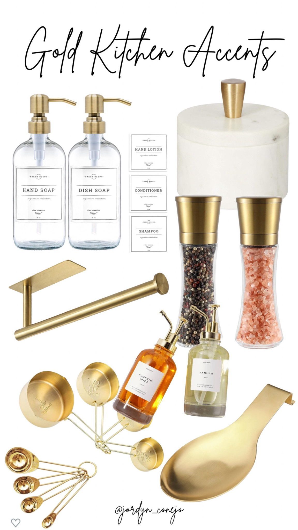 Gold Kitchen Accessories- Gold Kitchen Accents- Cooking- Home Decor- Kitchen Decor- Baking Utensils- Salt & Pepper- Measuring Cups- 

#LTKhome #LTKstyletip #LTKfindsunder50