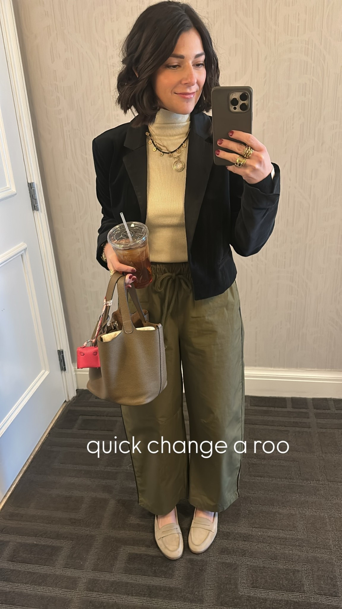 quick change a roo! how many outfits is too many outfits for a conference?! 

These barrel pants are so cute with a cropped blazer, making the perfect work appropriate look 🖤 

#LTKFindsUnder50 #LTKStyleTip #LTKWorkwear