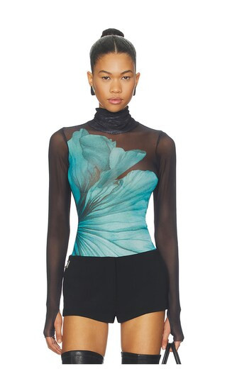 AFRM Zadie Power Mesh Top in Teal. - size XL | Revolve Clothing (Global)