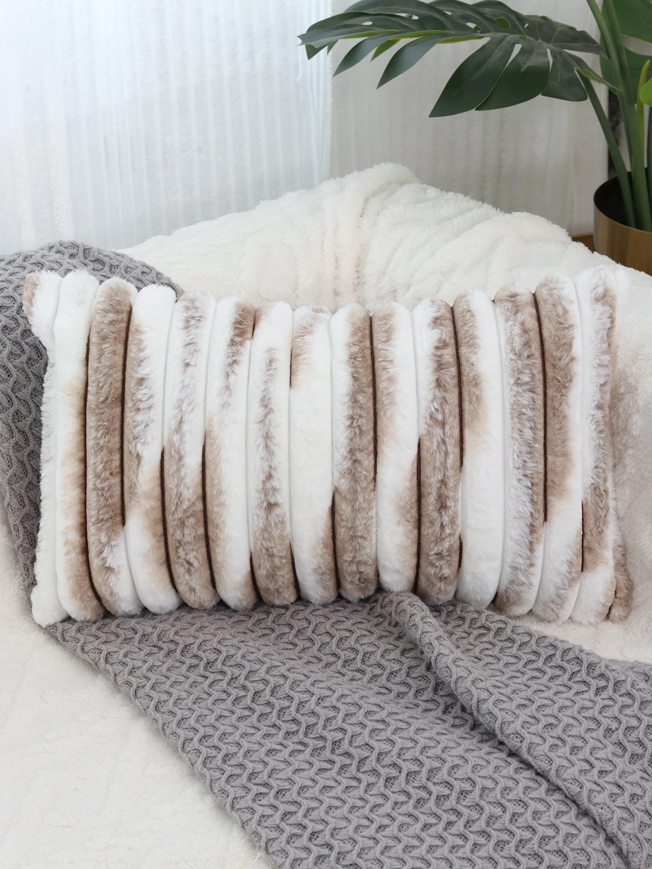 Tie Dye Fuzzy Lumbar Pillow Cover Without Filler | SHEIN