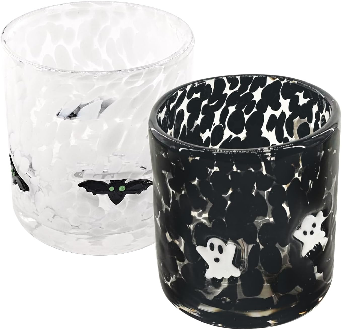 2pcs Halloween Glass Cups，16 Oz Cute Icons Juice Glasses - Double Old Fashioned Hand Blown Drin... | Amazon (US)