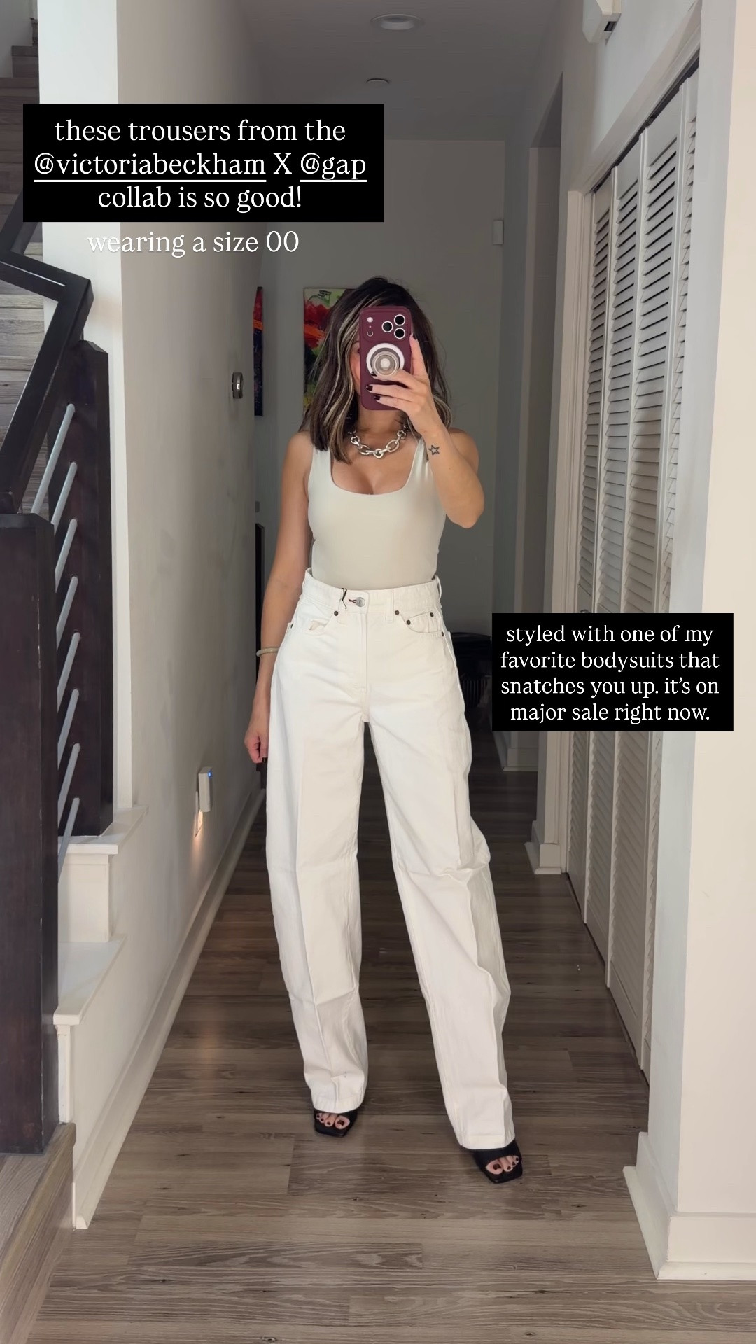 OOTD ⚡️ These trousers from the Victoria Beckham X Gap collab is so chic. I love the fit. Wearing a size 00. Styled with one of my favorite bodysuits that snatches you up. It’s on major sale right now. 

Spring outfit, all white outfit, barrel pants, bodysuit, sale, The Stylizt

#LTKootd #LTKgrwm #LTKdayinmylife
