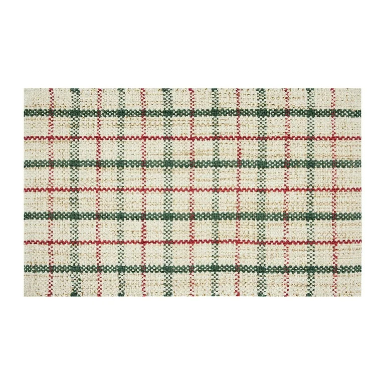 Holiday Time Multi-color Plaid 20" x 34" Accent Rug | Walmart (US)
