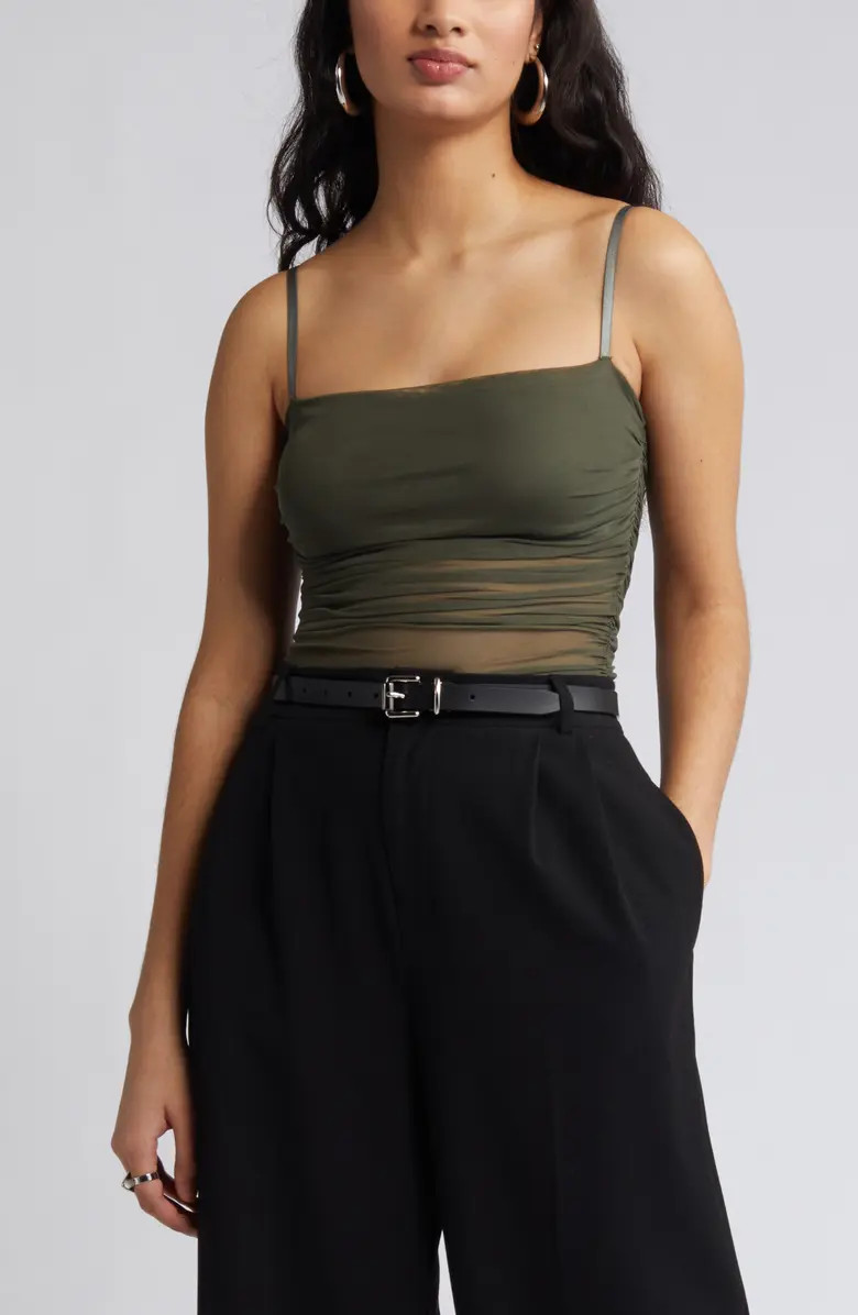 Ruched Mesh Camisole | Nordstrom